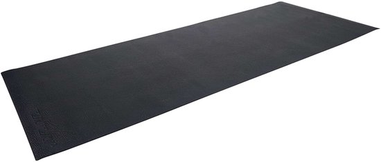 Zwarte Tunturi fitnessmat in vogelvluchtperspectief.