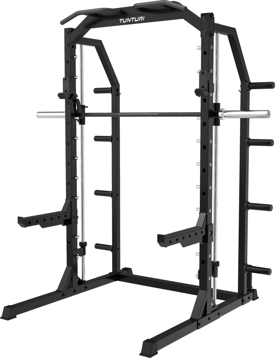 Tunturi SM70 Smith Machine Krachtstation - Fitnessmachine voor het hele lichaam - Plate loaded homegym - Maximaal 300 kg belastbaar