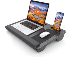 Laptop kussen voor op schoot - Rechthoek - Tafel - Verstelbaar - Standaard voor Thuiswerken - Bedtafel - Laptray en Tabletstandaard - Dienblad - Met telefoon standaaard - Luft