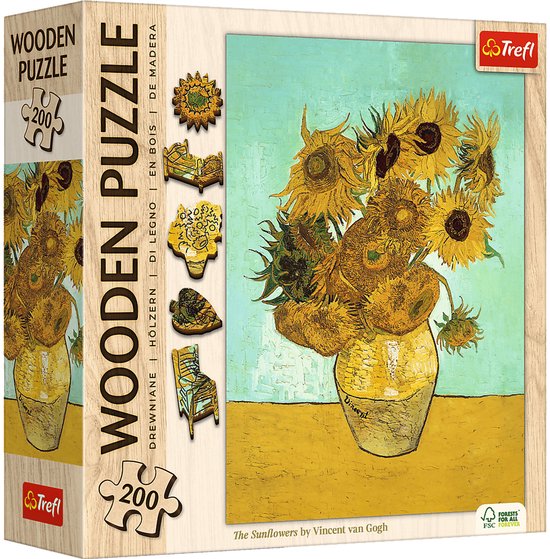 Trefl houten puzzel Vincent van Gogh 200 stukjes kunst speelgoed.