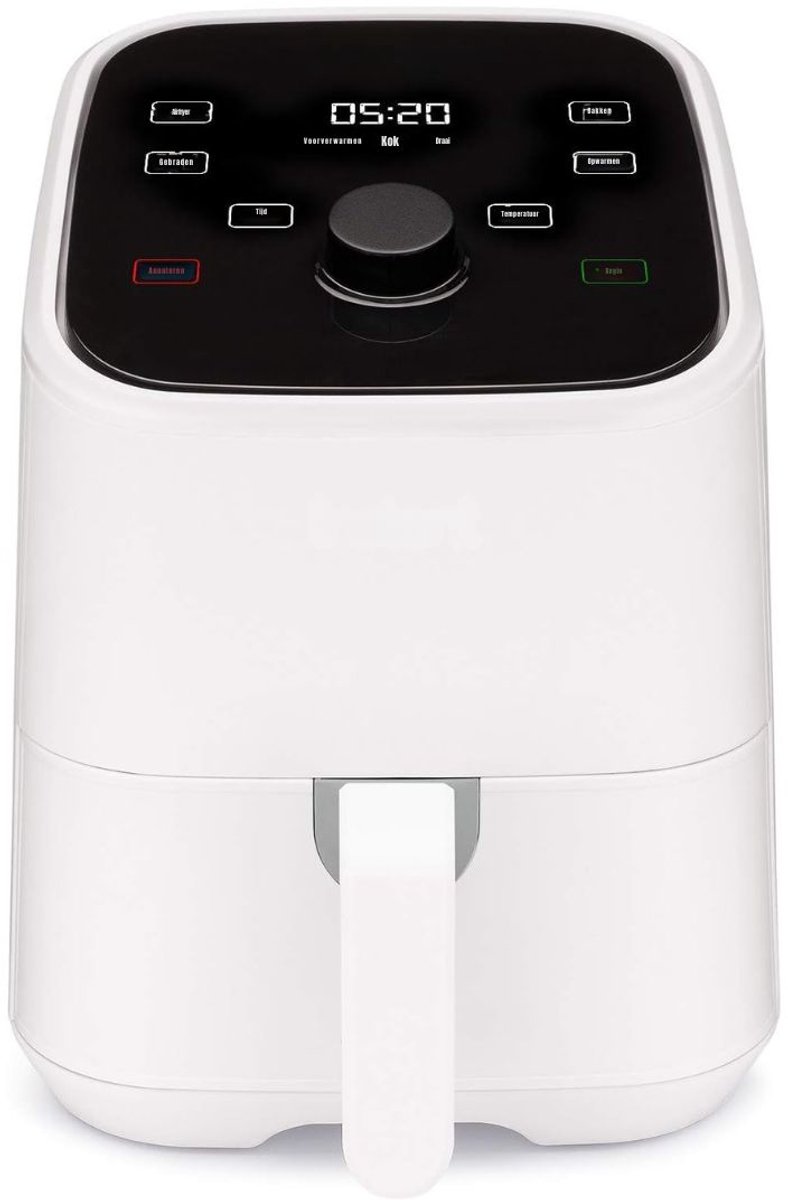 SCH® Mini airfryer - Airfryer - Airfryer klein - Wit - 22cm x 28cm x 27cm