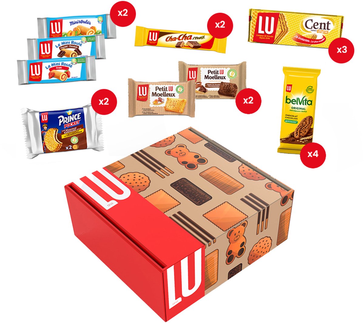 LU Festival Koekjesdoos – 745g - Mix van Belvita, Cent Wafers, Petit LU, Mini Roulé, Cha-Cha Maxx & Prince Pocket