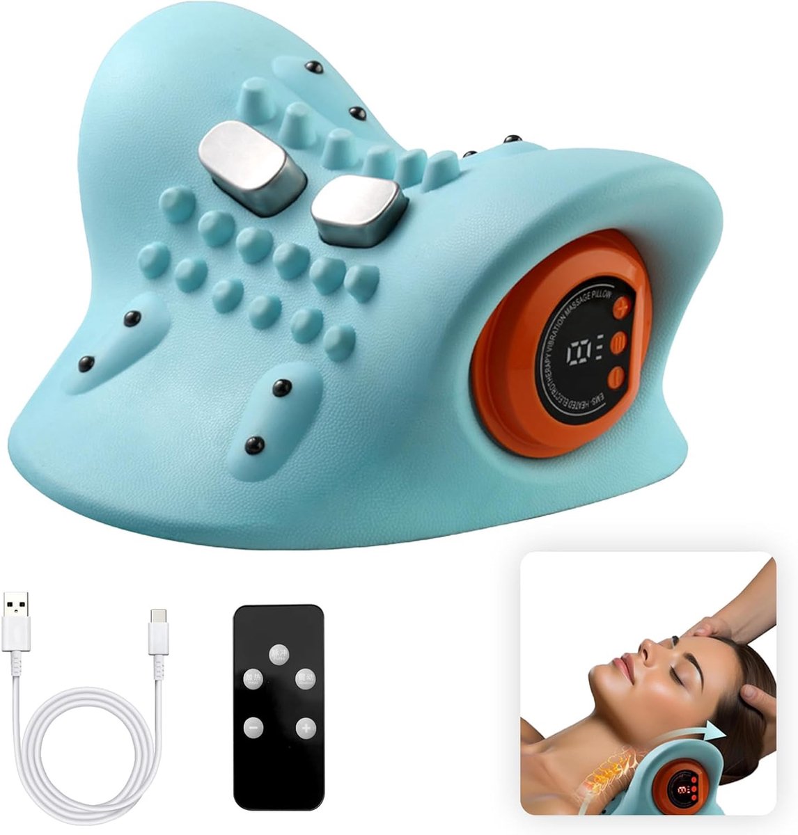Rug-,schouder-en nekmassager met warmte,EMS-rugmassager,3 standen,6 snelheden