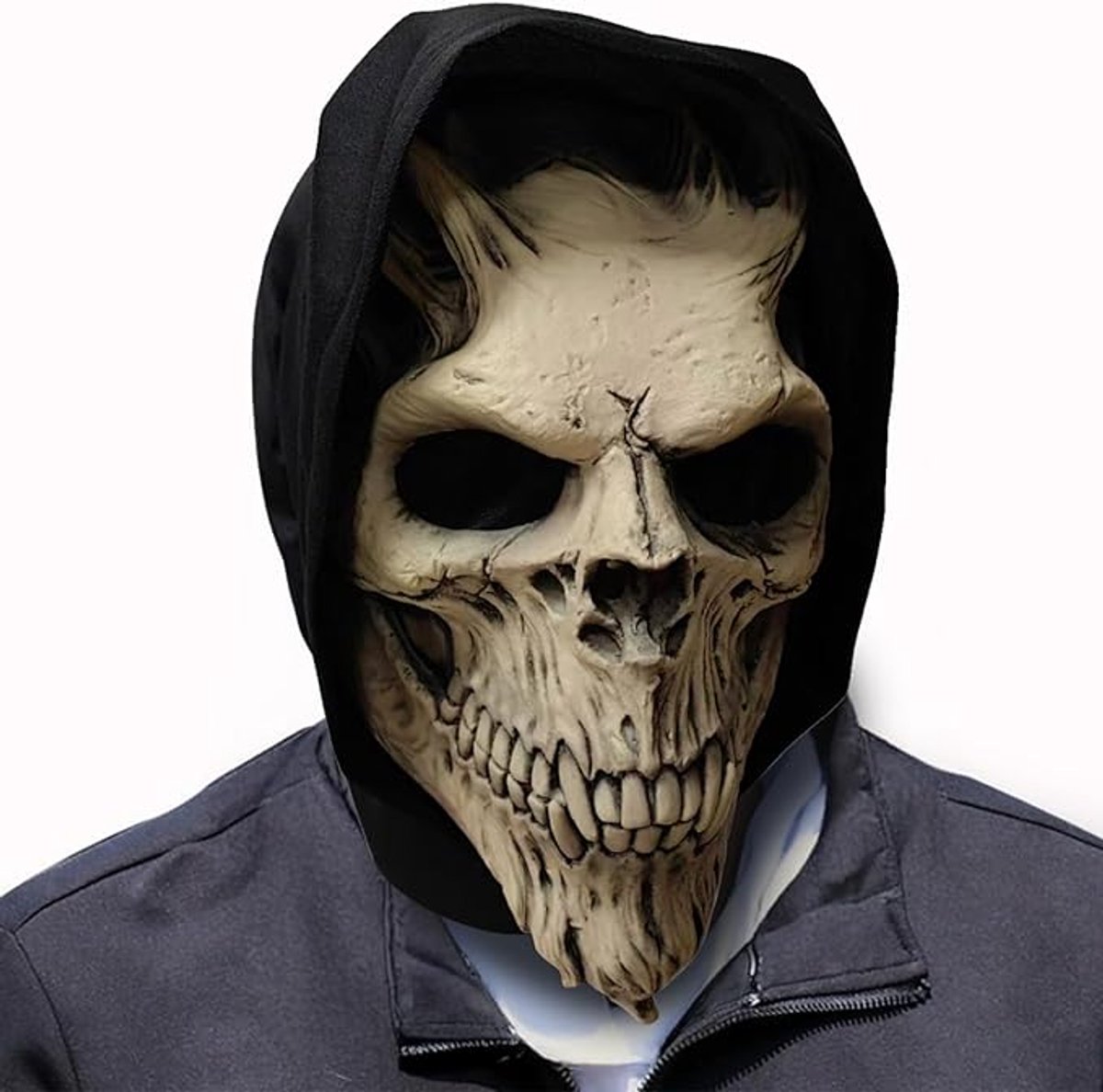 Halloween Totenkopfmaske, Latex Gruselige Vollkopfmaske, Realistische Vollkopf Totenkopf Gesichtsabdeckung, 3D Maske für Erwachsene und Kinder, Halloween, Cosplay, Maskerade Requisiten