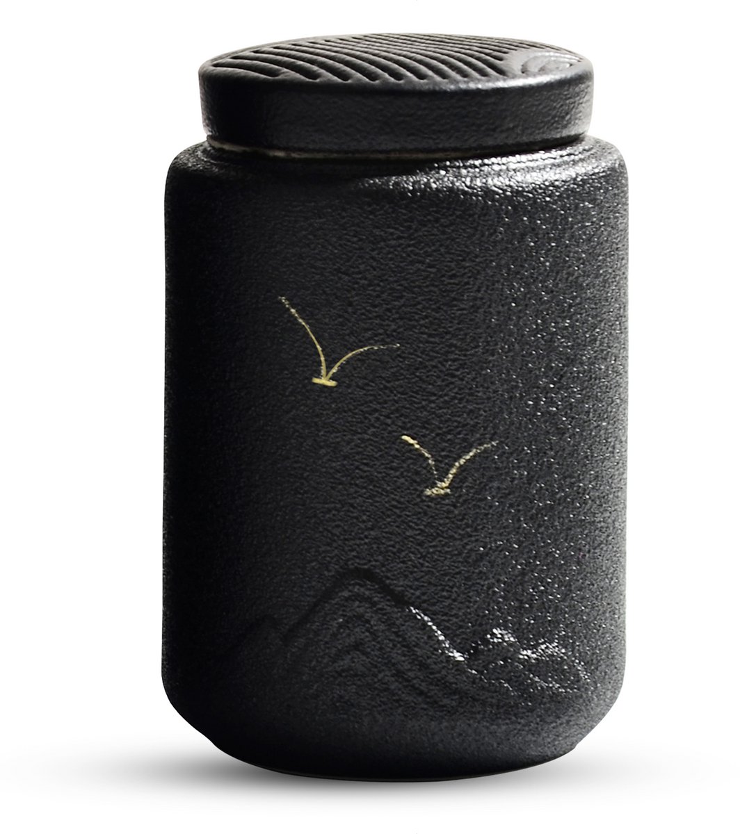 Mini Begrafenis Urn - 100 ML - Urn - Mini Crematie Urn - As Urn - Voor Huisdieren, Honden, Katten of Menselijk As - Crematie As - Mini Urn - ZWART