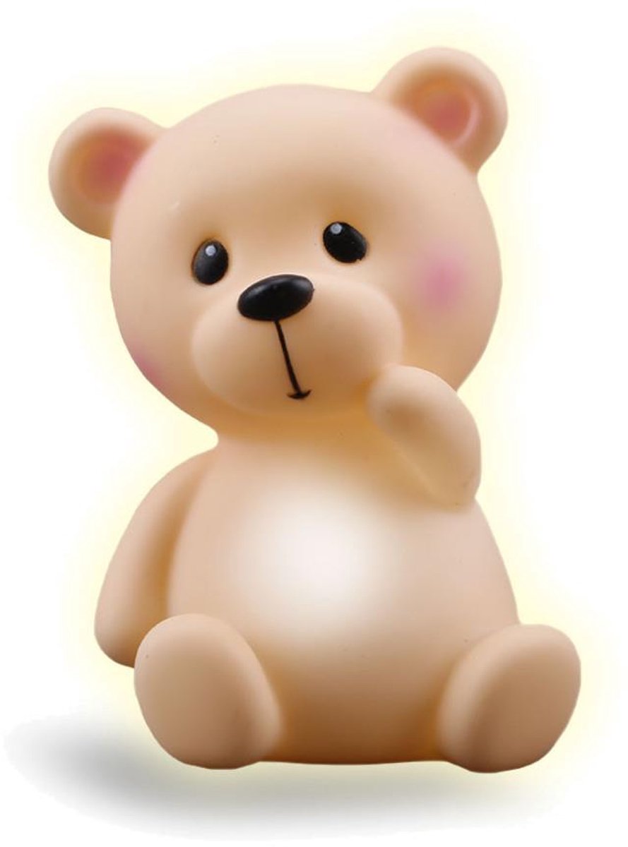 Luna Toys Teddy Beer Nachtlampje – Batterij-Nachtlicht 9,2 × 8,9 × 12 cm – Beertje Nachtlamp – Kindvriendelijk & Veilig