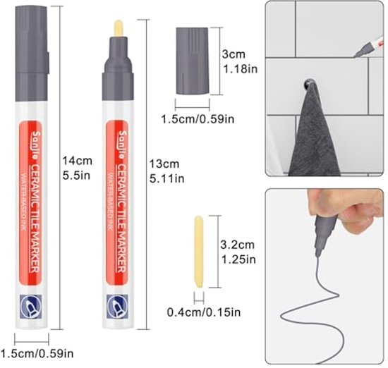 Voegenstift Lichtgrijs - 10 Stuks voor Tegelreparatie en Restauratie — afbeelding 3