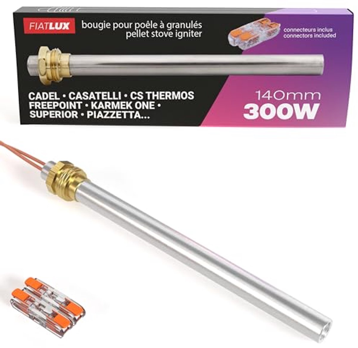 Pelletkachel kaars 300 W 140 mm 9,9 mm diameter
