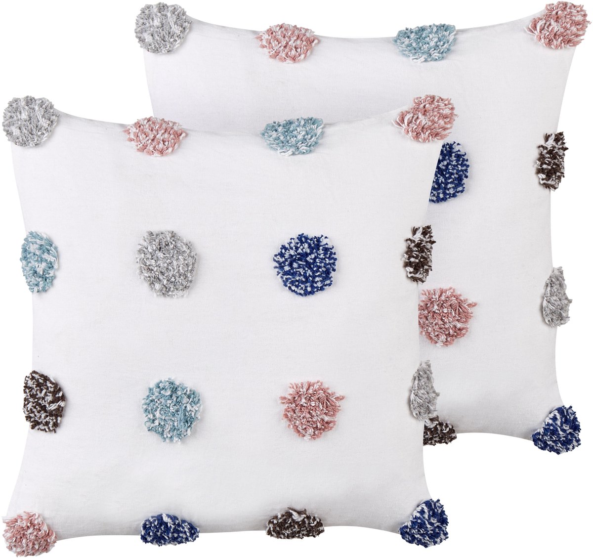 Beliani BRACKEN - Sierkussen set van 2 - Wit - 45 x 45 cm - Katoen
