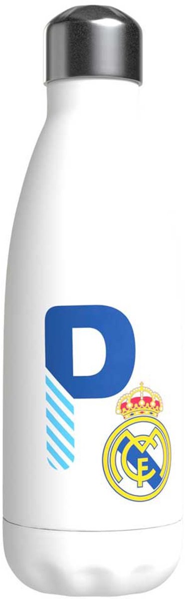 Real Madrid Roestvrij Staal Gepersonaliseerde Fles Met De Letter P 550ml Wit Kinderen
