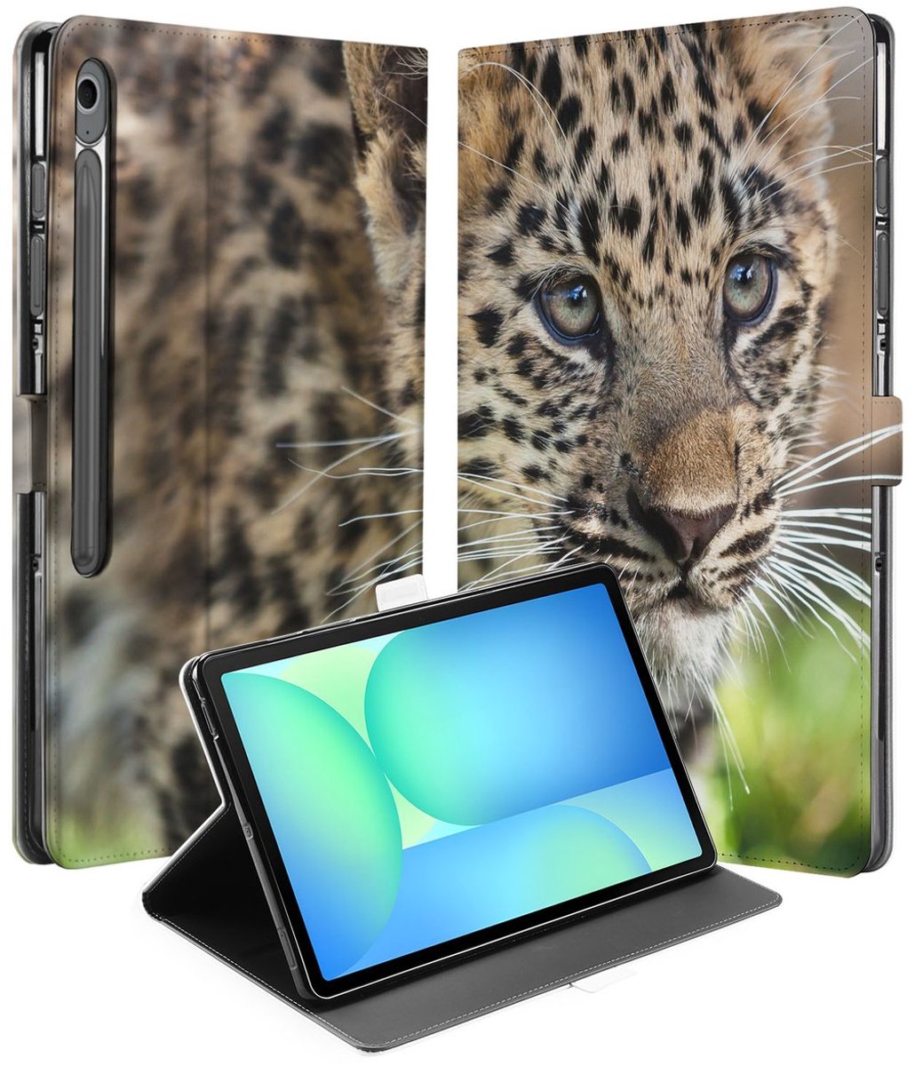 Samsung Galaxy Tab S10 FE Plus Book Case Hoesje met Standaard Baby Leopard