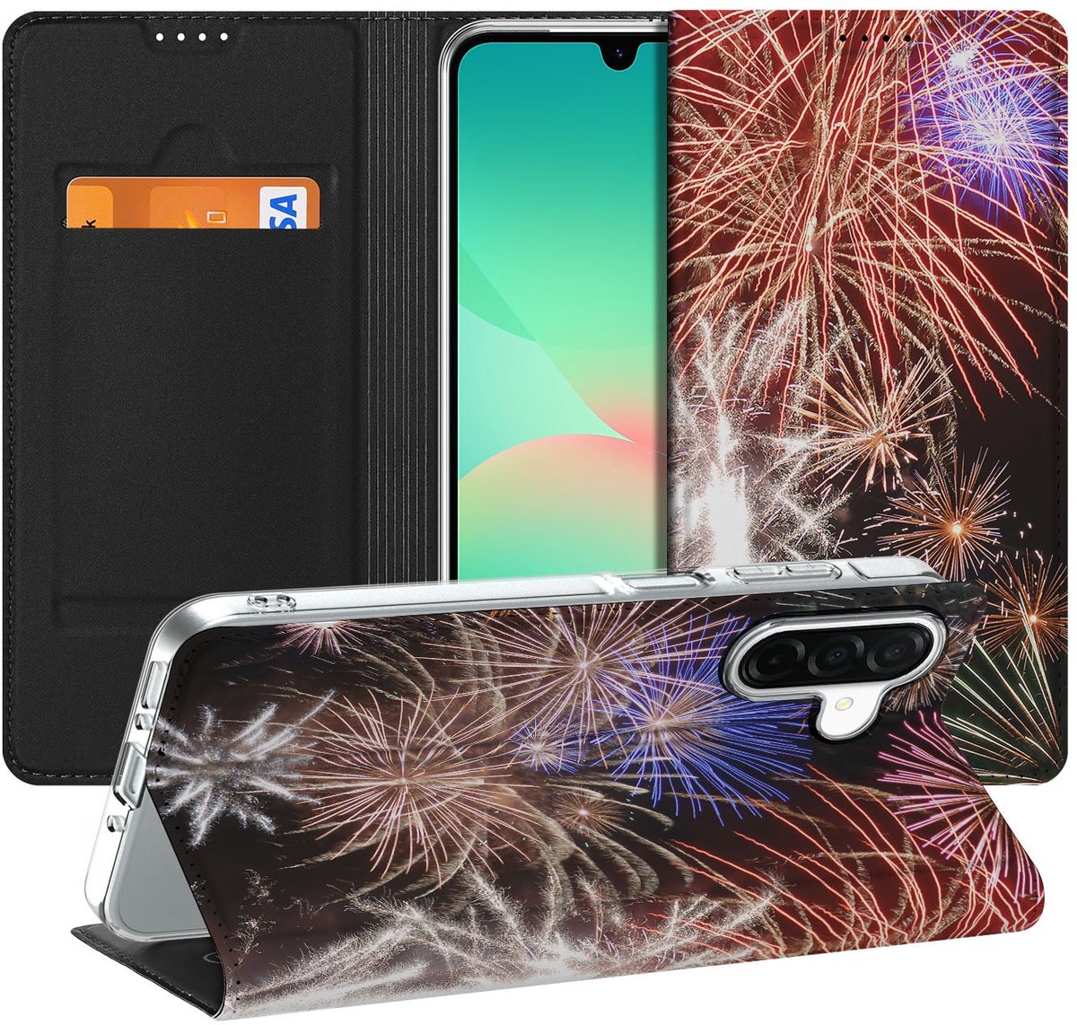 Standcase Hoesje voor Samsung Galaxy A26 Hippe Standcase Vuurwerk