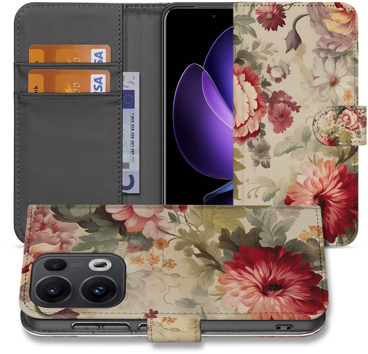 OPPO Reno 13 Pro Book Case ‘Bloemen’