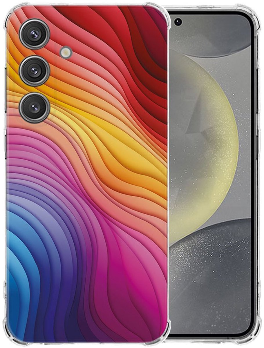 Samsung Galaxy S25 Hoesje - Regenboog TPU Antishock