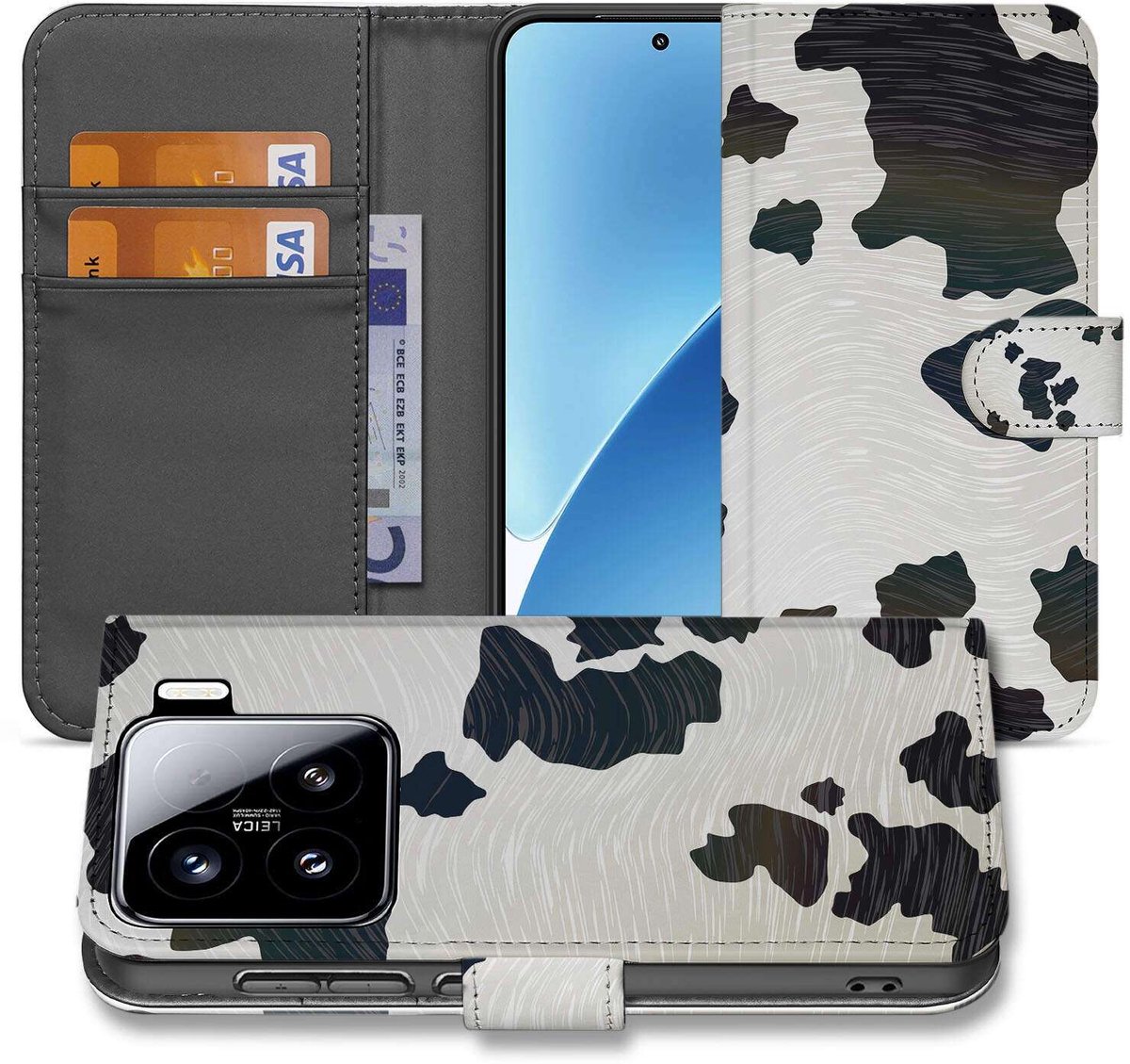 Xiaomi 15 Telefoonhoesje met Pasjes Koeienvlekken