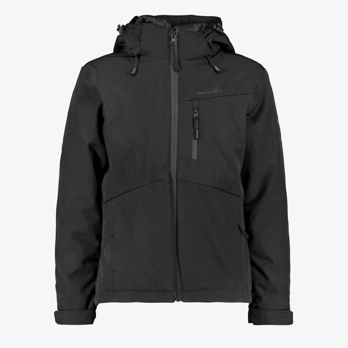Mountain Peak gewatteerde kinder softshell jas zwart - Maat 122/128