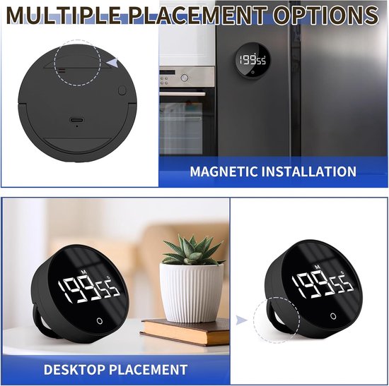 Cuteefun Kitchen Timer Rechargeable 199 Minutes Kitchen Timer with Cuteefun Kitchen Timer Rechargeable 199 Minutes Kitchen Timer with