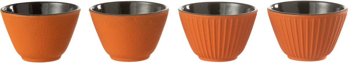 J-Line theemok - metaal - oranje - 2 dozen van 2 stuks