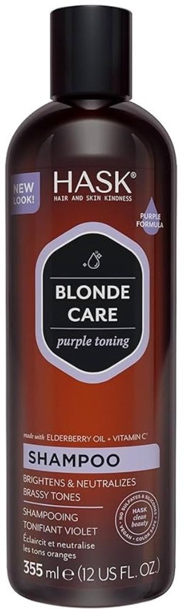 Hask Shampoo Blonde Care Purple Shampoo - Neutraliseert doffe tinten - Vlierbessenolie - Shampoo Bar