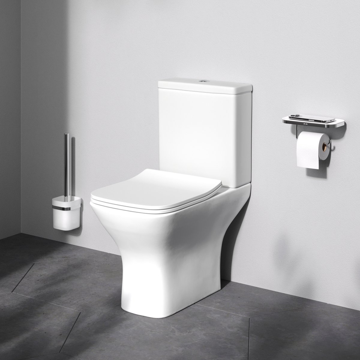 AM.PM Gem - Staand toilet - Randloos - PK - Met reservoir en soft-close zitting