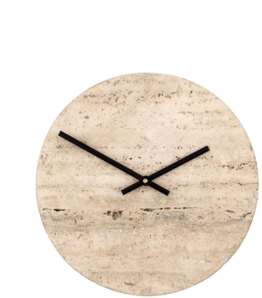 Wandklok Loko Travertijn 25cm