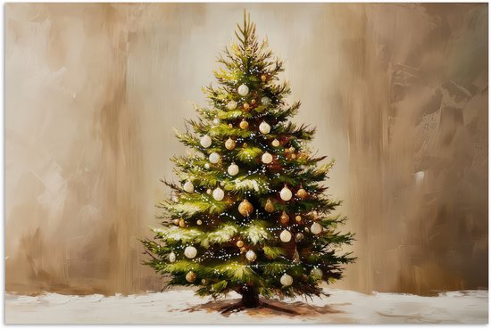 Poster 120x80 cm - Kerst - Sfeer - Groen - Posters - Kamer decoratie - Wanddecoratie woonkamer - Muurdecoratie slaapkamer - Kerstversiering - Kerstdecoratie voor binnen - Kerstmis