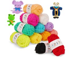 Knitting Yarn - 12 Colors Crochet Cotton - Chunky Knit Yarn - Thick Multicolor Acrylic Yarn - Ultra Soft Acrylic Yarn voor Scarves - Handschoenen - Handmade Art