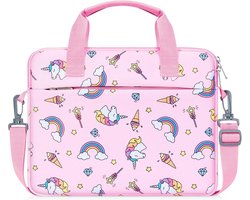 10-12.5 Inch Kids Tablet Sleeve - Draagtas voor Fire HD 10 13th/11th Gen - Tablet Bag met Schouderband voor 10/10.1 Inch Android 12/13 - Roze Eenhoorn