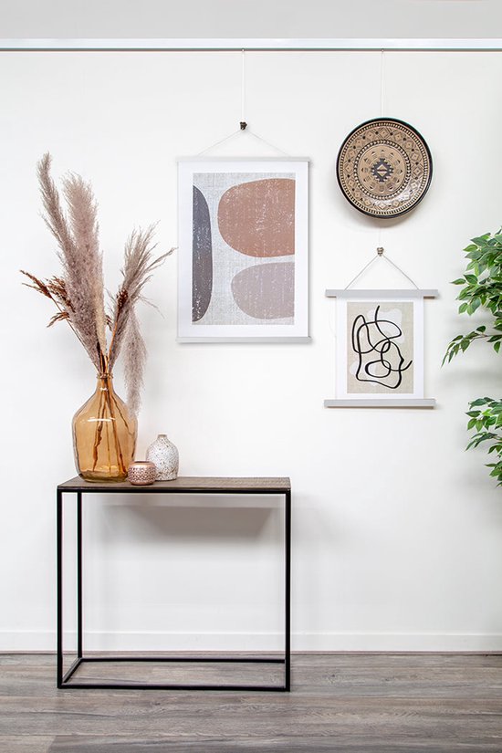 STAS Porte-affiche magnétique 81 cm - Bois - Wit - Système de suspension d'affiches magnétique - Cadre pour affiches - Pince pour affiches - Porte-affiches