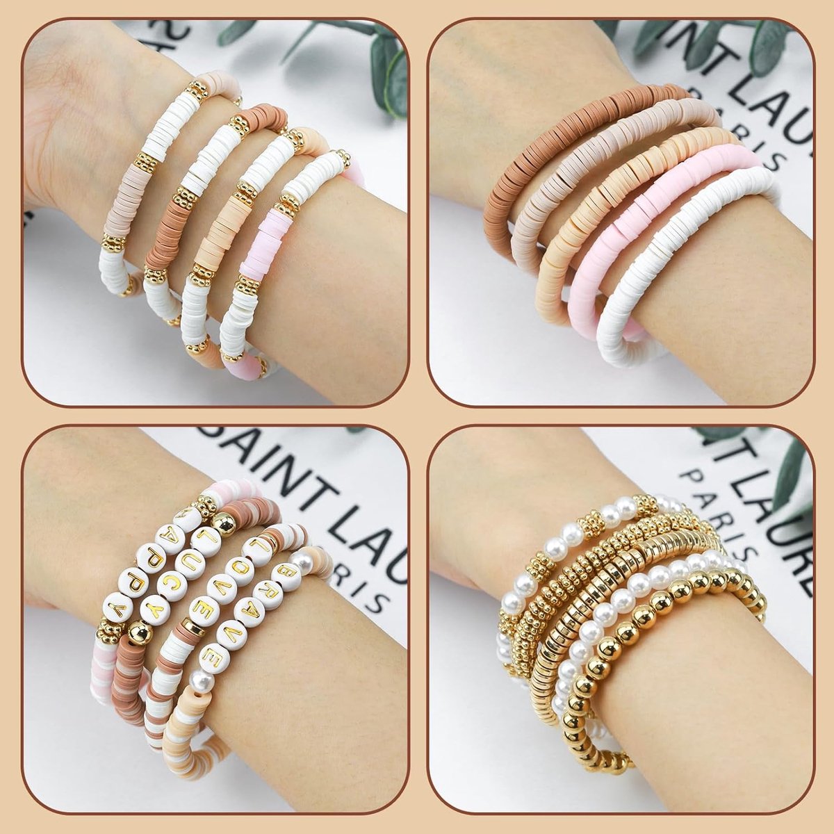 Vitdipy - Kralenset - 2370 delig - Polymeer Kralen Set - 7 kleuren - Platte Kralen - Bedels - Letterkralen - DIY Sieraden Maken - Armbandjes Maken — afbeelding 6