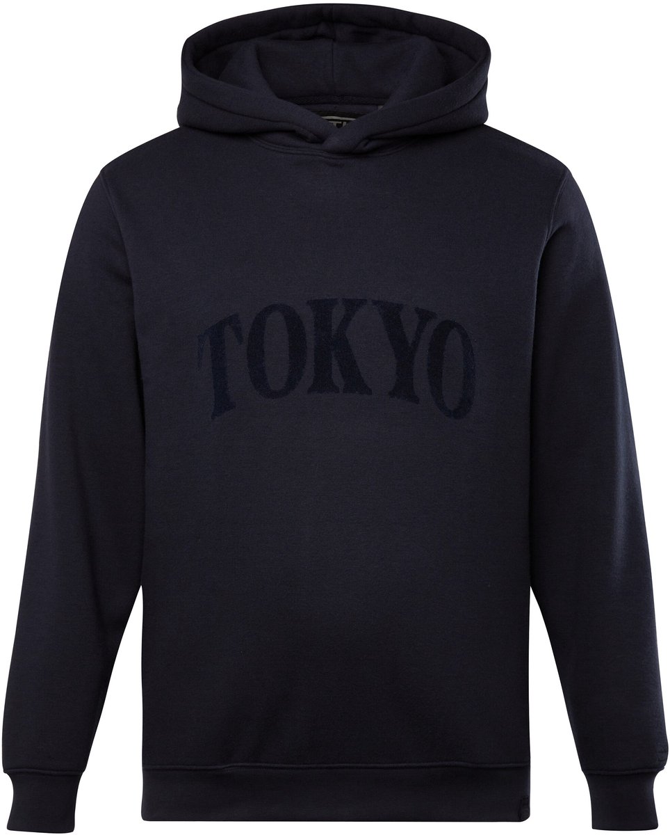 STHUGE - Heren - Hoodie oversized capuchon flockprint - Donkermarine - Maat XXL