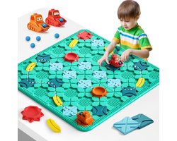 Speelgoedbordspellen voor kinderen - Logische wegenbouwer Groot bord 57 x 57 cm Doolhofpuzzelspellen voor multiplayer en familie, cadeaus voor jongens en meisjes vanaf 4 jaar