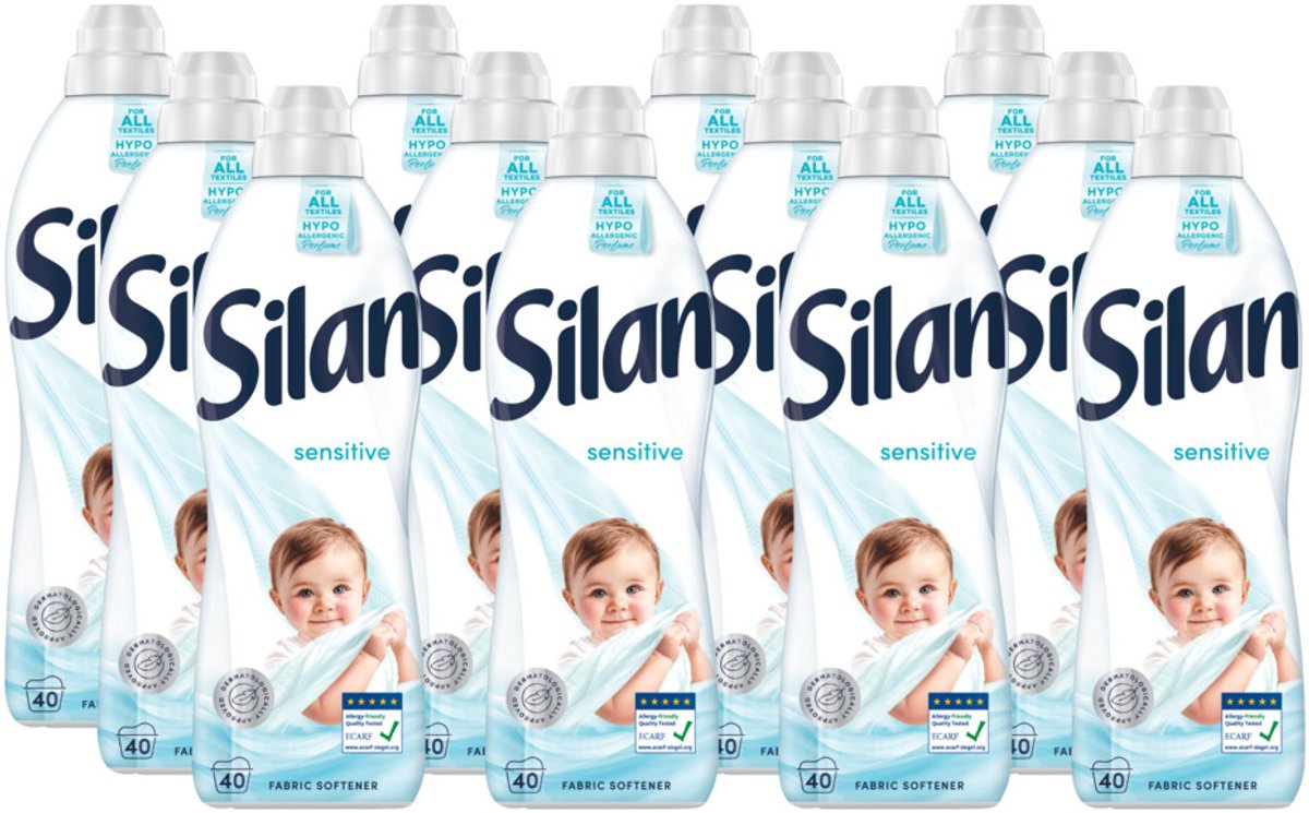 Silan Wasverzachter - Sensitive 880ml - 12 x 40 Wasbeurten - Hypoallergeen - Gevoelige Huid - Voordeelverpakking