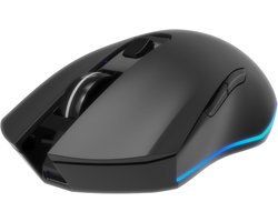 GMB Gaming Firebolt Draadloze RGB Gaming Muis met Oplaadbare Batterij, Zwart – USB Nano-Ontvanger, Multi-Kleur Achtergrondverlichting, Verstelbare DPI tot 3200, Ergonomisch Ontwerp, Compatibel met Windows 7/8/10