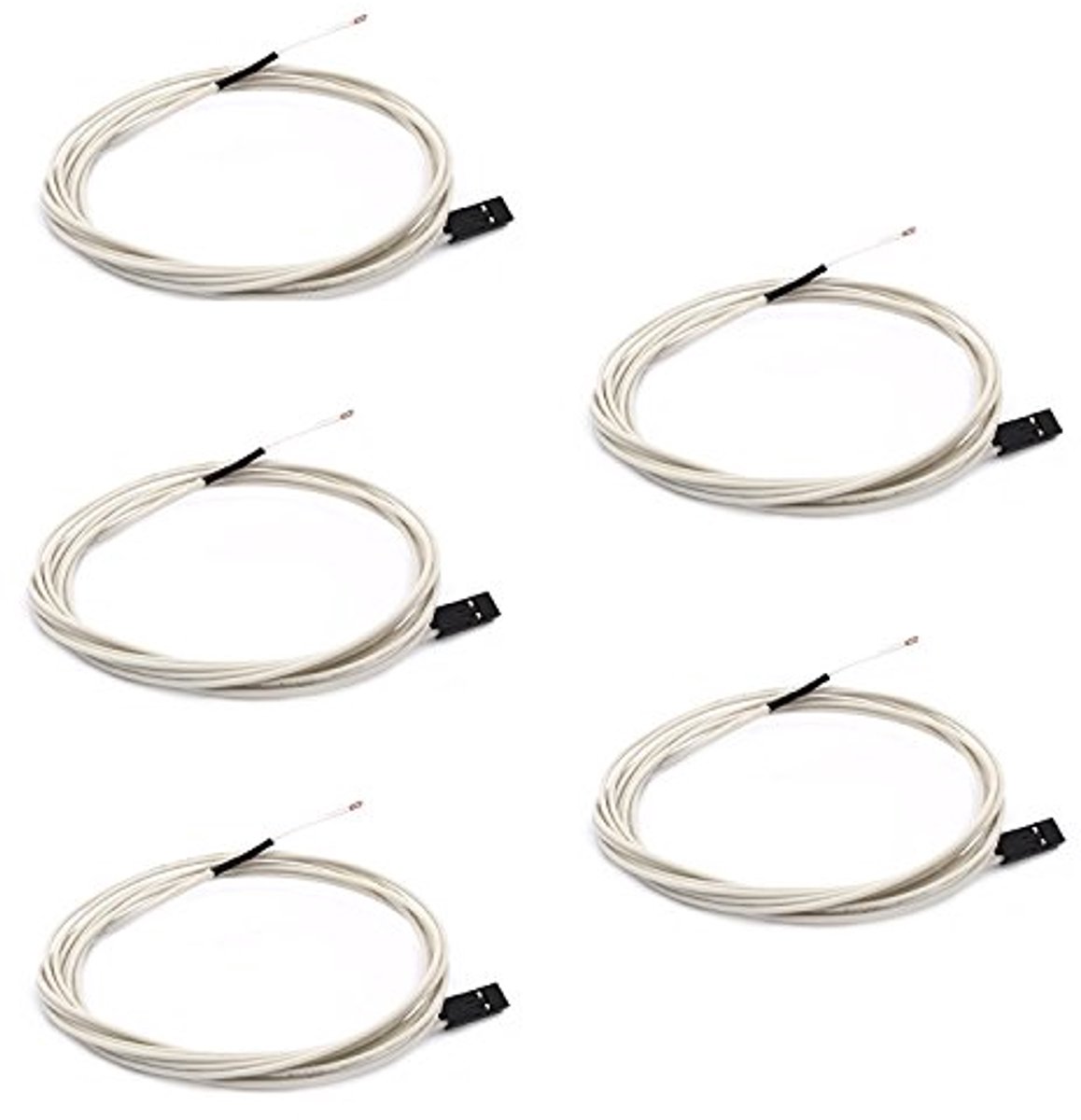 NTC 3950 100K Thermistor Set voor 3D-printer - 5 Stuks met 1 Meter Bedrading