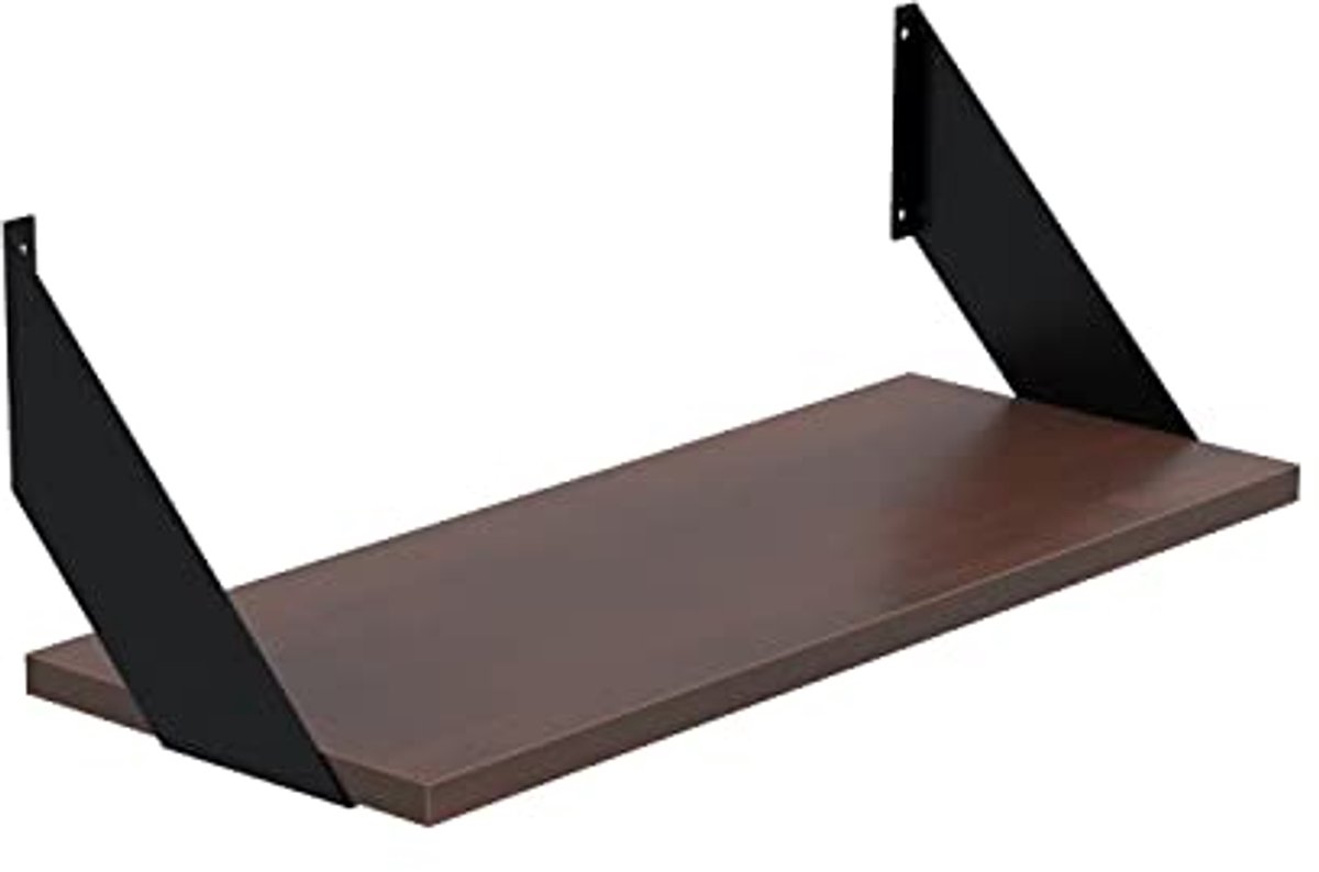 Wandrek industrieel design met houten planken en metalen beugels voor woonkamer, slaapkame