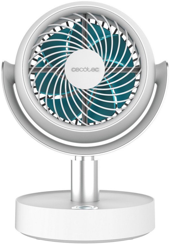 Draagbare stille tafelventilator 10W met 4000mAh batterij, 5 snelheden, 60° oscillatie, instelbare helling, 6 inch