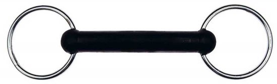 Feeling Recht Rubberen Trensbit Zilver 11.5 cm