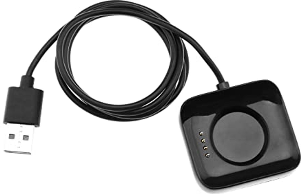 USB-oplaadkabel voor Oppo Watch 46 mm - Vervangende oplader voor smartwatch - 1 meter lang - Zwart