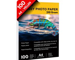 Maxenza Fotopapier A4 - Mega Pack - 100 Vellen - Glossy Fotopapier A4 210g/m² - FSC Gekeurd - Wit - Duurzaam & Hoogwaardig