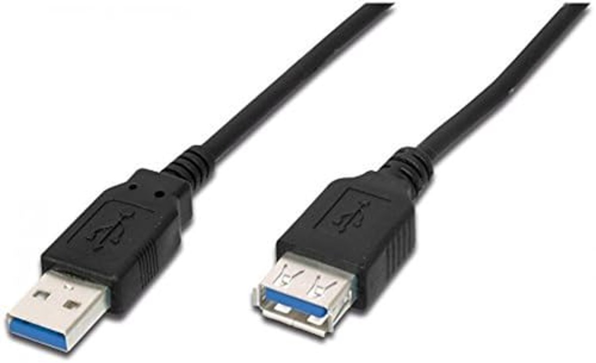 USB 3.0 Verlengkabel 3m A/M naar A/F - Zwart