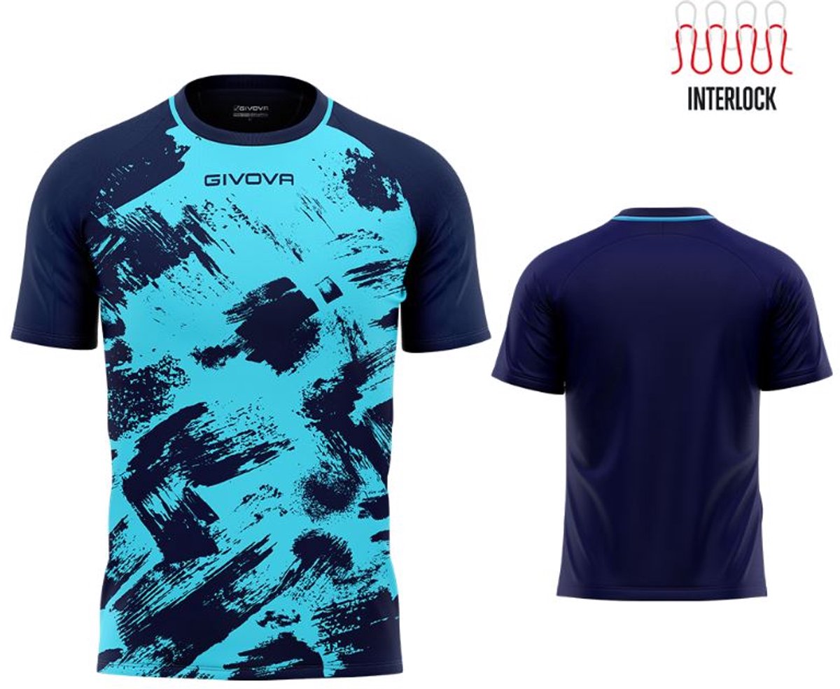 Sportshirt Givova Art Interlock Turq-blauw Blauw - XXS