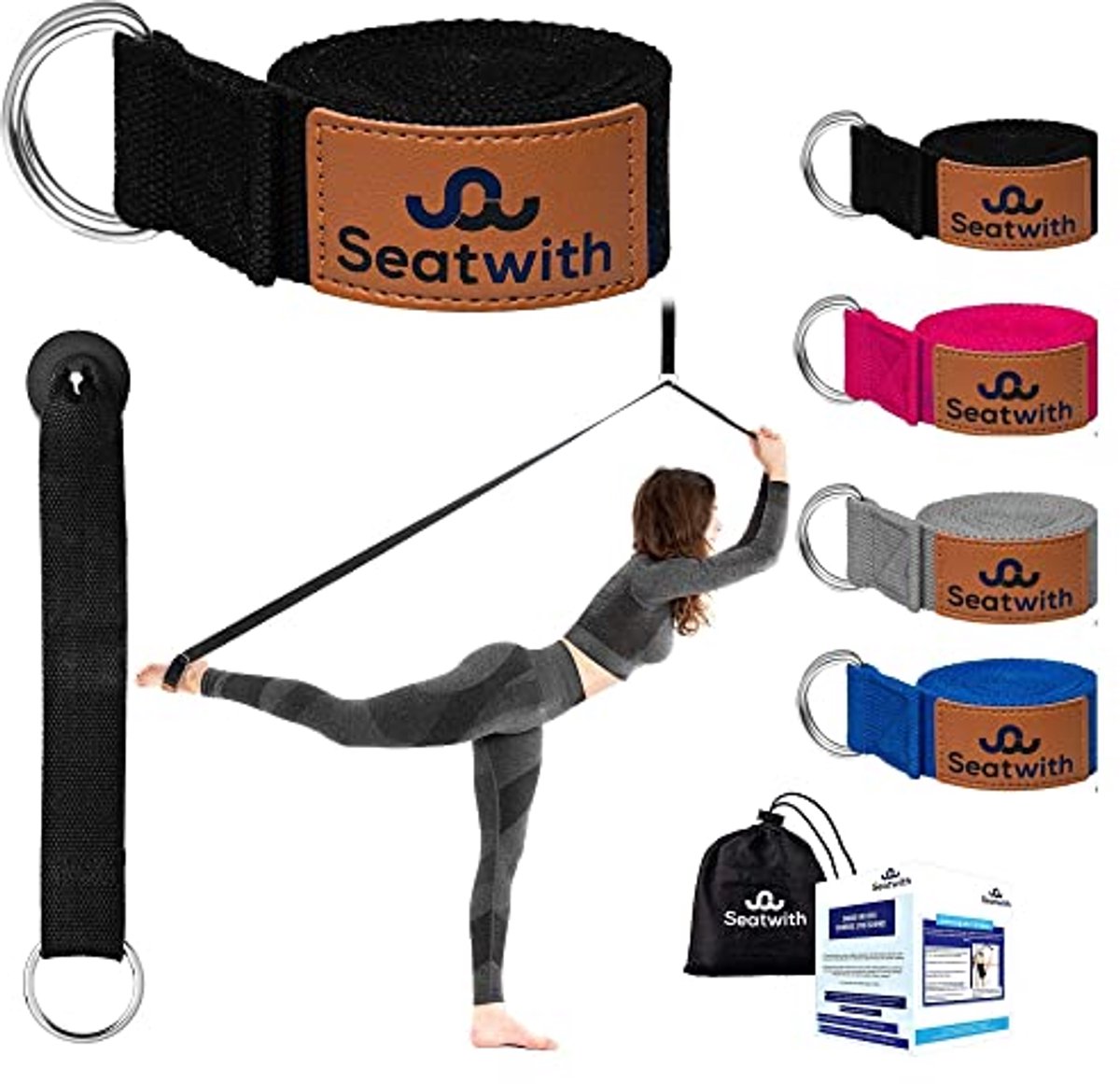 Yoga Stretching Strap met Transporttas en Instructies voor Fitness en Pilates