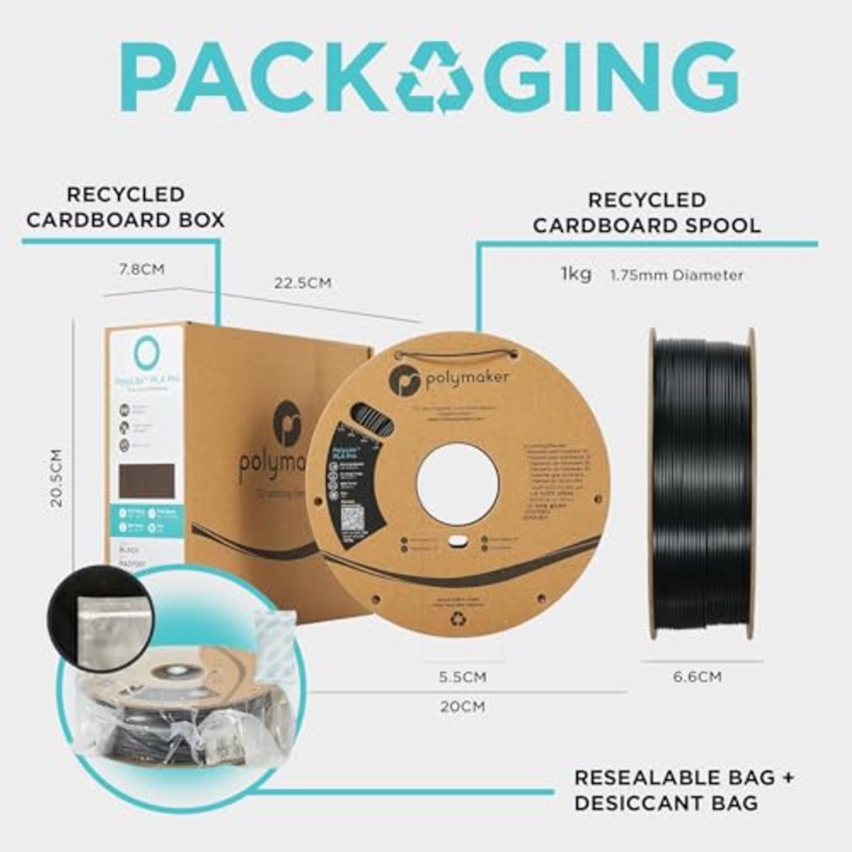 Geruchsarm ABS Filament 1.75mm 1000g - Grijs