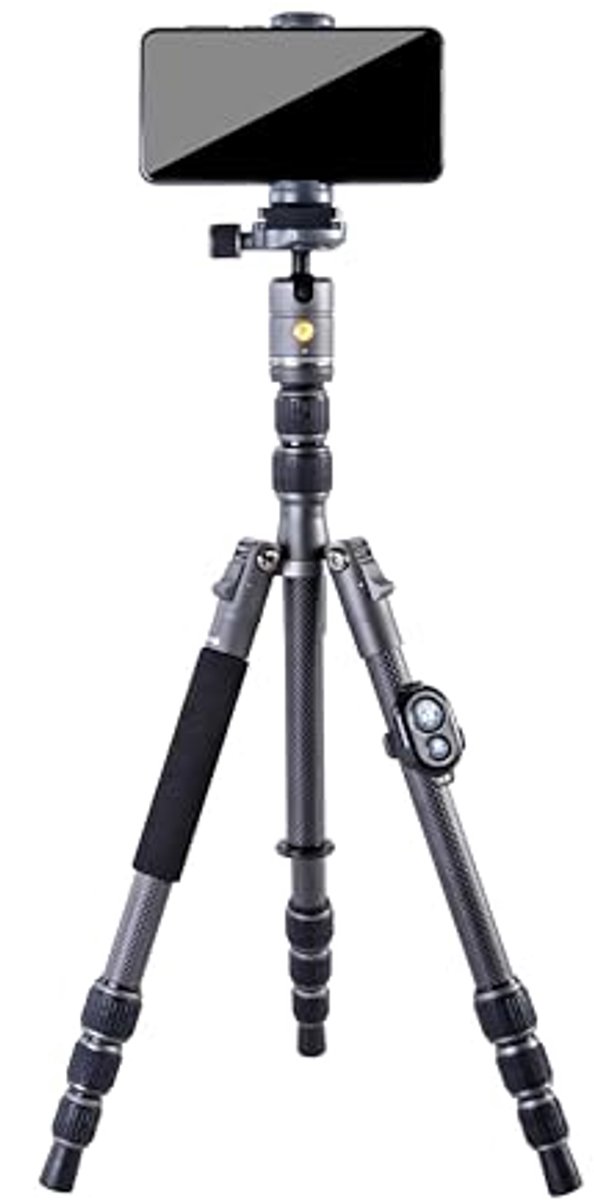 Ultracompact Carbon Reisstatief met Kogelkop - 20mm, Lichtgewicht en Draagbaar