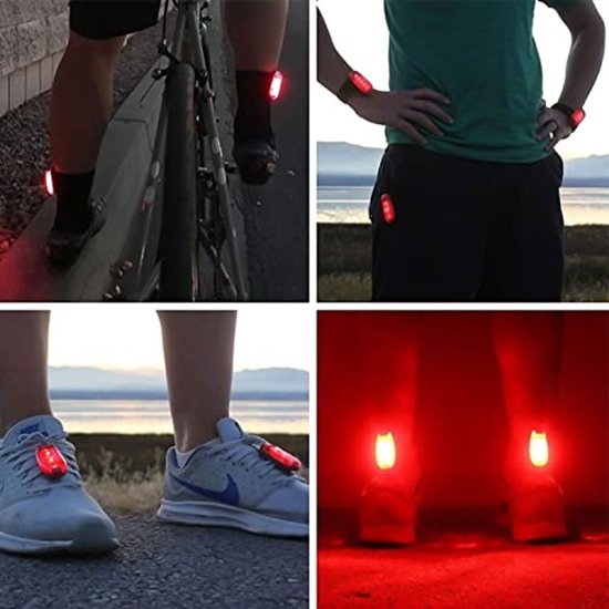Veiligheidslichten set van 4, clip-on stroboscooplichten voor hardlopen, bergbeklimmen en fietsen — afbeelding 3