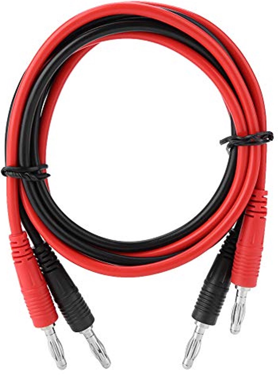 Testkabel 2-delig, Banaanstekkers 4 mm, 103 cm voor Multimeter en Elektrische Tests
