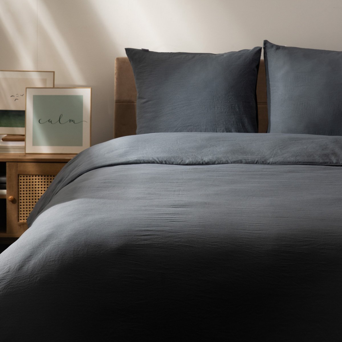 HOMLA BEDDING - Beddengoed - Dekbedovertrek - MAISY - Microvezel Grijs - 140x200 cm + 2x50x60 cm