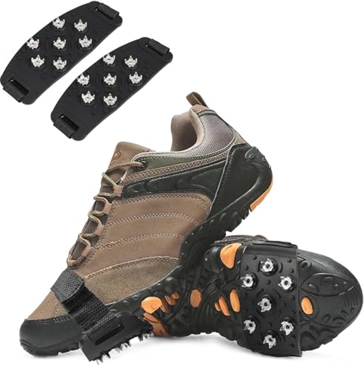 Antislip Stijgijzers voor Sneeuw en IJs - Schoenplaatjes met 7 Spikes voor Wandelen en Klimmen