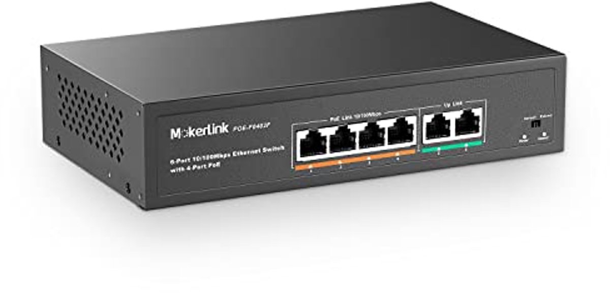 Image of 4-poorts PoE Switch met 2 Uplink Ethernet-poorten, 78W Vermogen, Fanless en Plug & Play